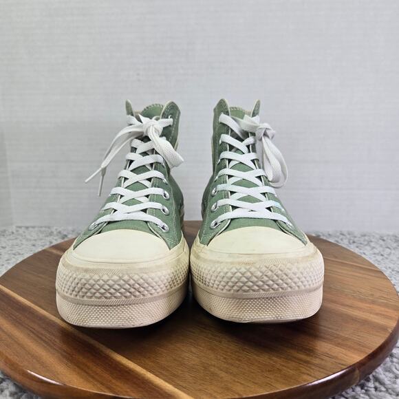 Converse CTAS All Star Lift Hi Platform By You Green Canvas Y2K Sneaker Womens 8 - Picture 4 of 13